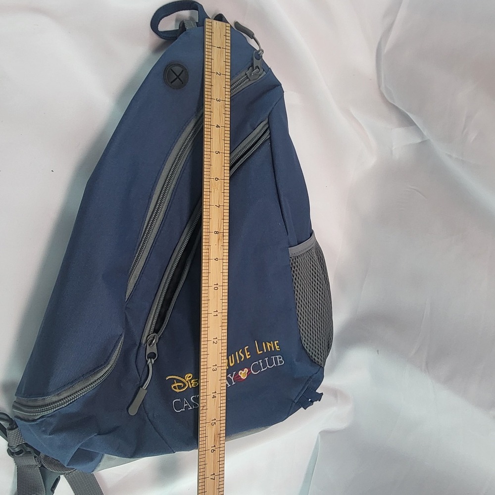 Disney Cruise Line Castaway Club Sling Backpack Blue Gray Shoulder Crossbody Bag - Picture 13 of 14